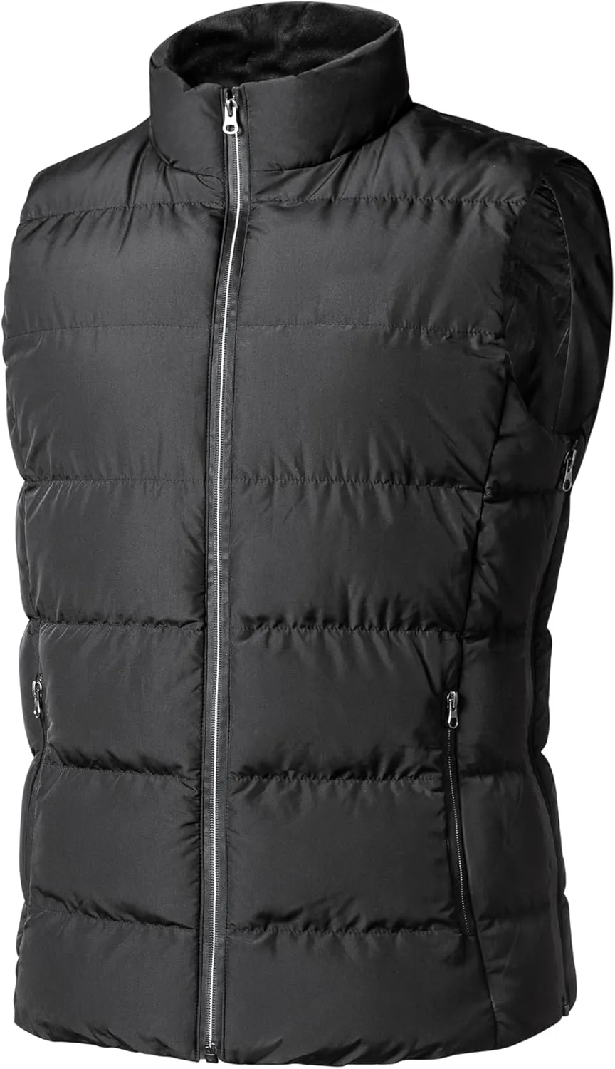 Mens Wind vests, Black Wind-resistant Vests Down Jackets, Mens Fishing Vests Lightweight Padding Jackets Coat, Men's Puffer Waterproof Down Hunting vests Insulated Windbreaker