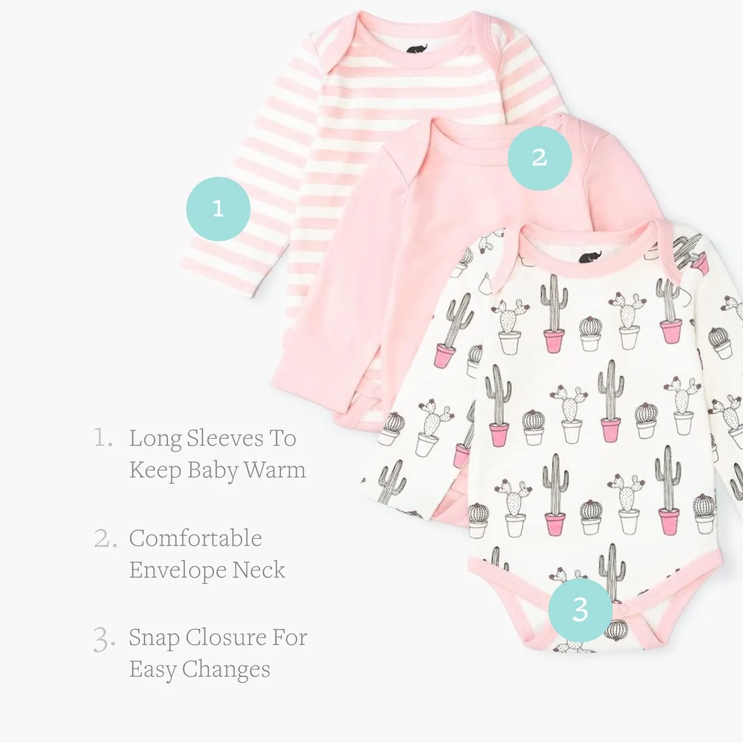 MONICA   ANDY Unisex Organic Cotton Baby Boy Girl Long Sleeve Jack   Jill Bodysuit