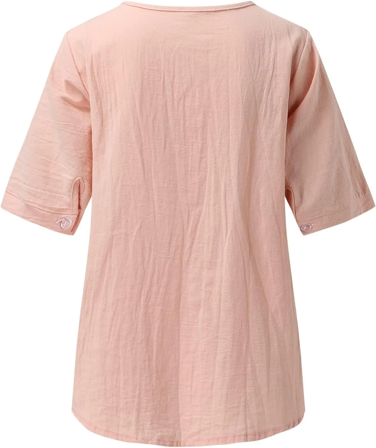 Mzkdieey Women's Floral Embroidered Mexican Peasant Blouse Summer Notch V Neck Short Sleeve Bohemian Tops Loose Fit T-Shirt