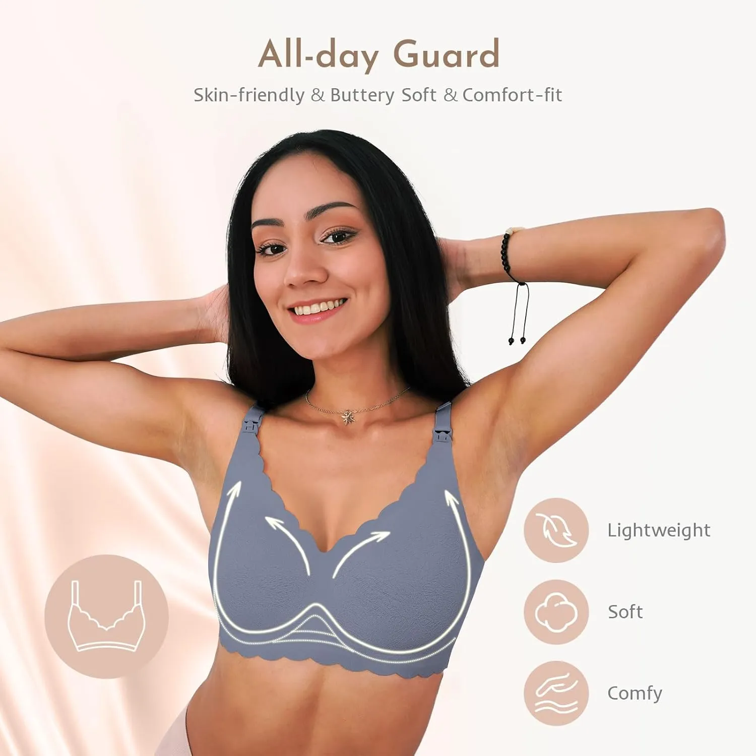 Nursing Bras for Breastfeeding, Seamless Ultra Comfort Maternity Bra, Natural Shape Pregnancy Bras for Women