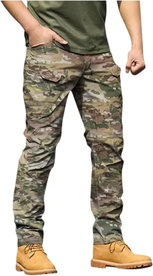 OIOLOYJM Cargo Pants for Men Relaxed Fit Work Hiking Waterproof Pants Stretch Tactical Pants Lightweight Outdoor Travel Pants