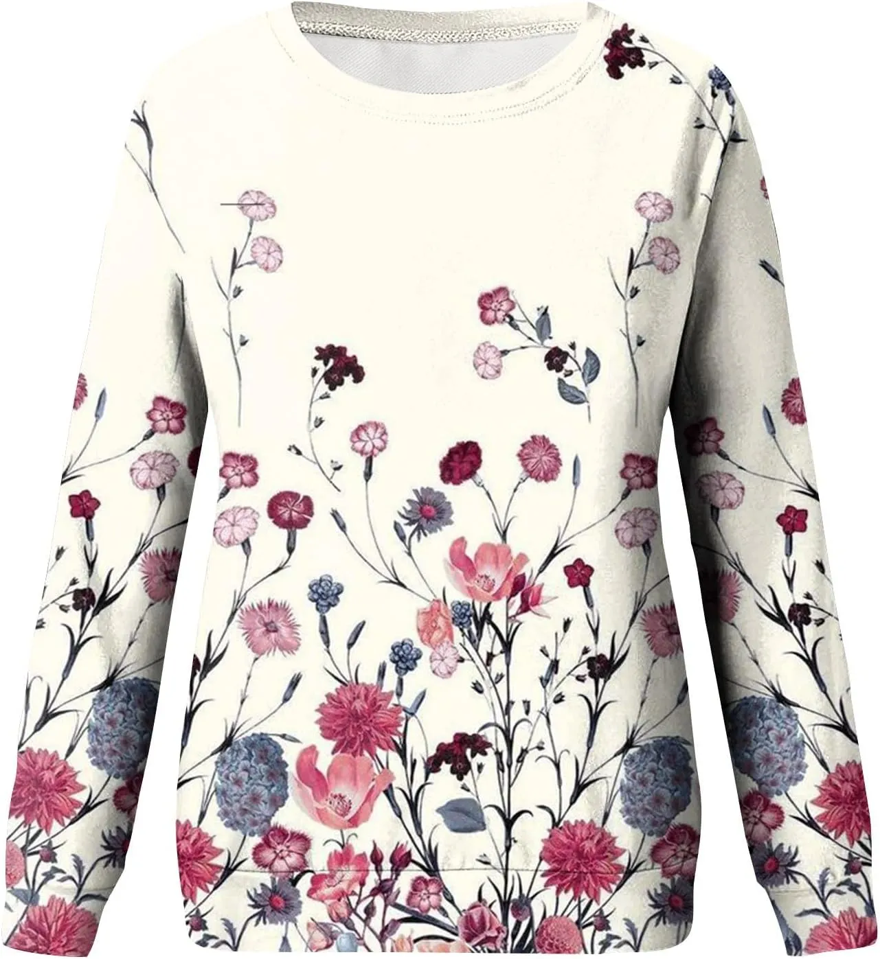 Oversized Sweatshirt For Women Crewneck Long Sleeve Top Fall Sides Splits Casual Pullover
