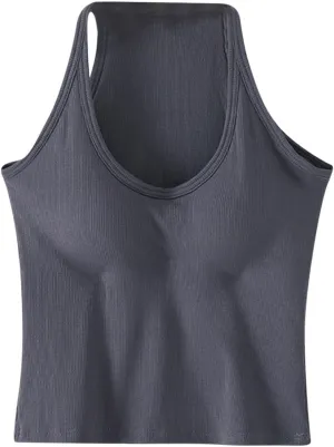 Padded Tank Tops for Women Built in Bras Going Out Seamless Underwear Yoga Mosture Wicking Fit Camisole 2025 Trendy