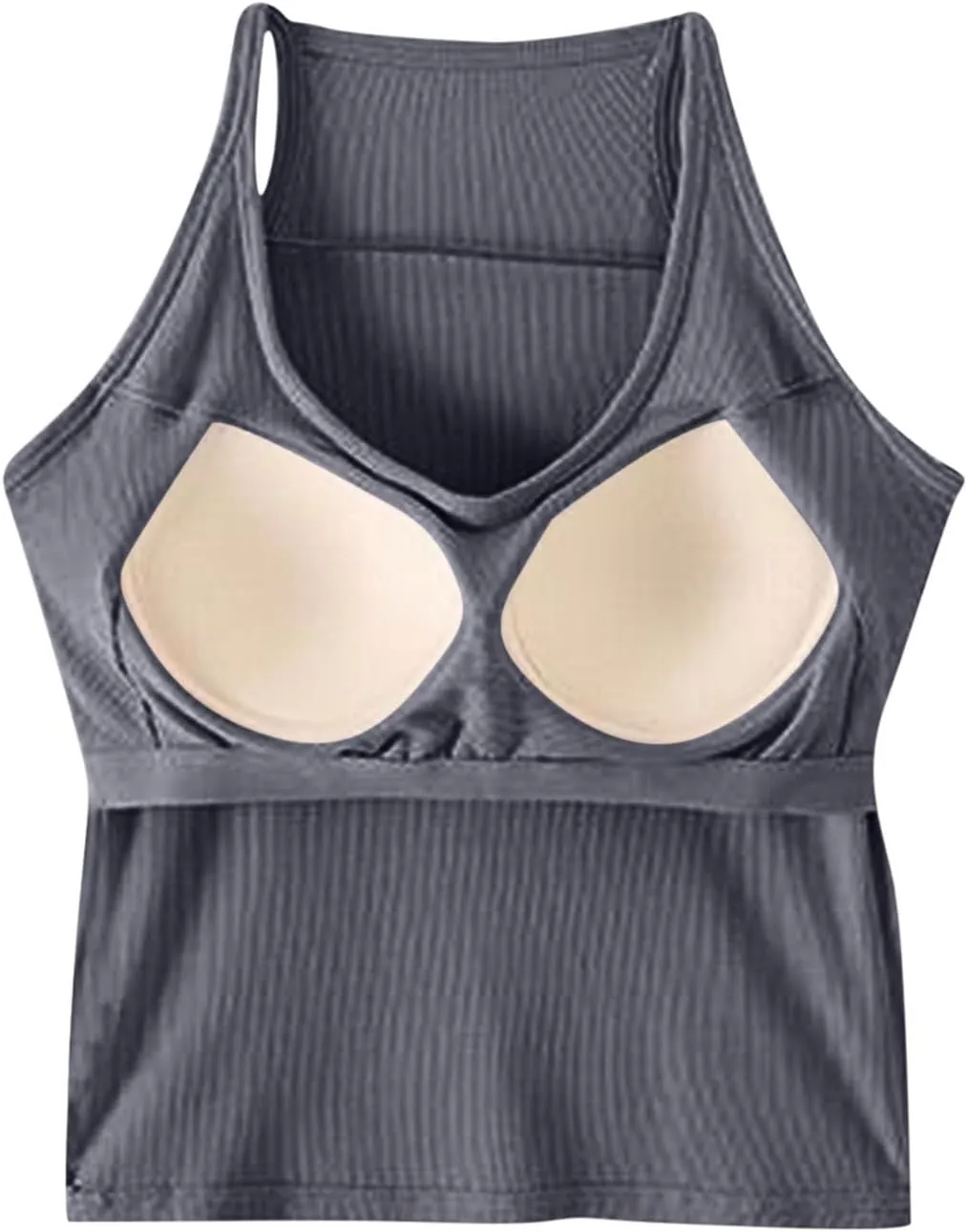 Padded Tank Tops for Women Built in Bras Going Out Seamless Underwear Yoga Mosture Wicking Fit Camisole 2025 Trendy