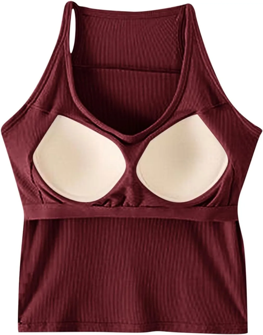 Padded Tank Tops for Women Built in Bras Going Out Seamless Underwear Yoga Mosture Wicking Fit Camisole 2025 Trendy