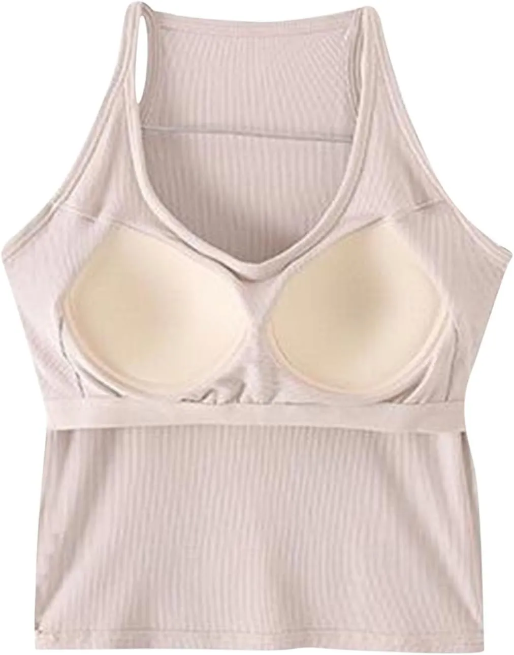 Padded Tank Tops for Women Built in Bras Going Out Seamless Underwear Yoga Mosture Wicking Fit Camisole 2025 Trendy