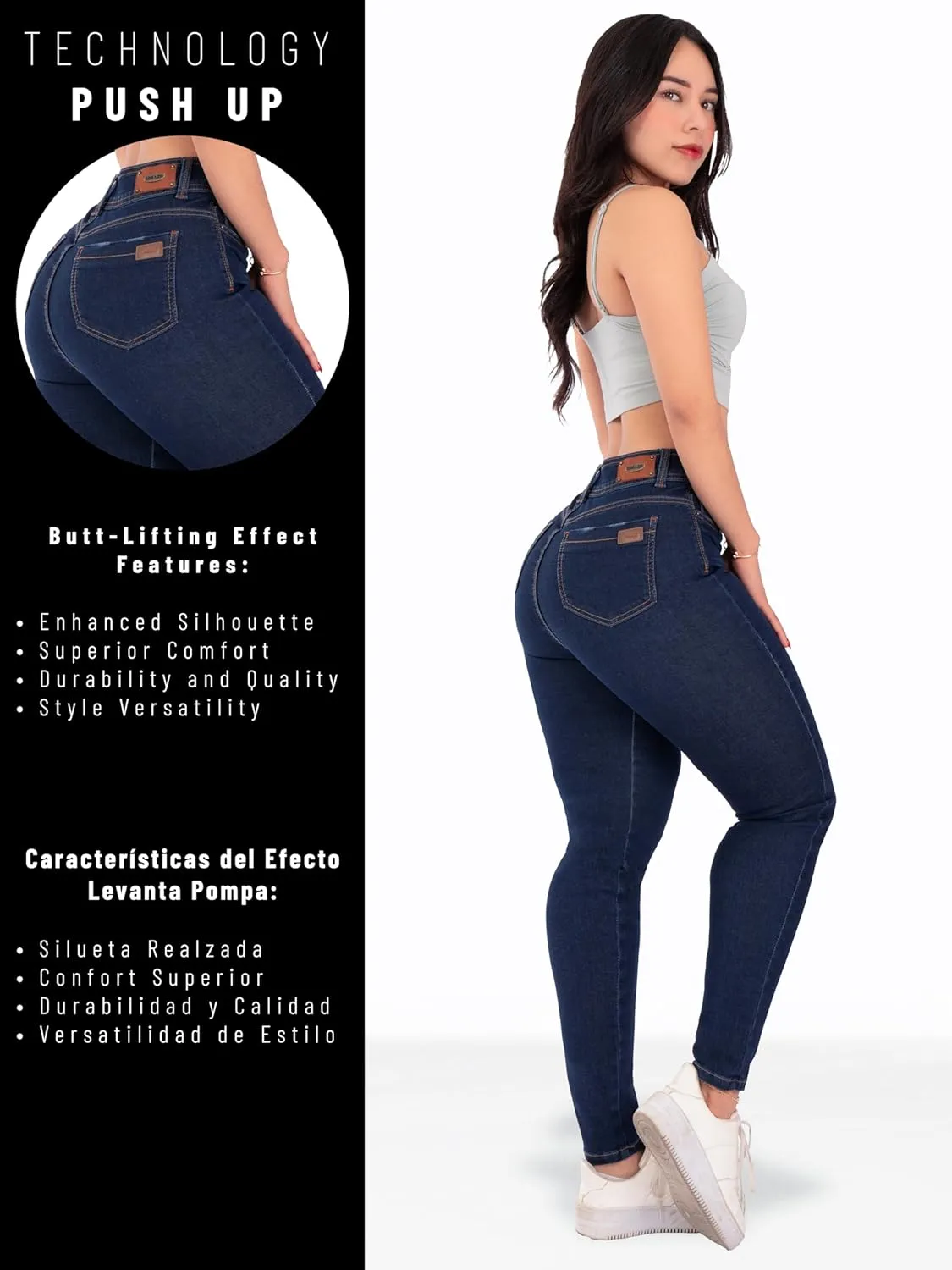 Pantalones Colombianos Levanta cola Butt Lifting Jeans High Waisted Jeans for Women Colombian Jeans