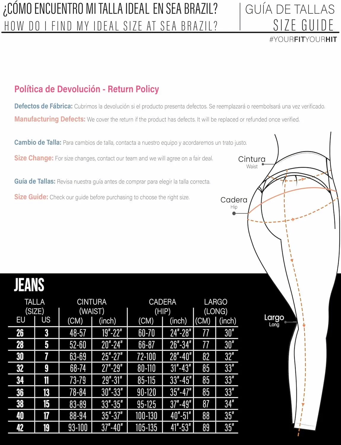 Pantalones Colombianos Levanta cola Butt Lifting Jeans High Waisted Jeans for Women Colombian Jeans