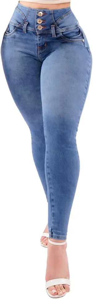 Pantalones Colombianos Levanta cola Butt Lifting Jeans High Waisted Jeans for Women Colombian Jeans