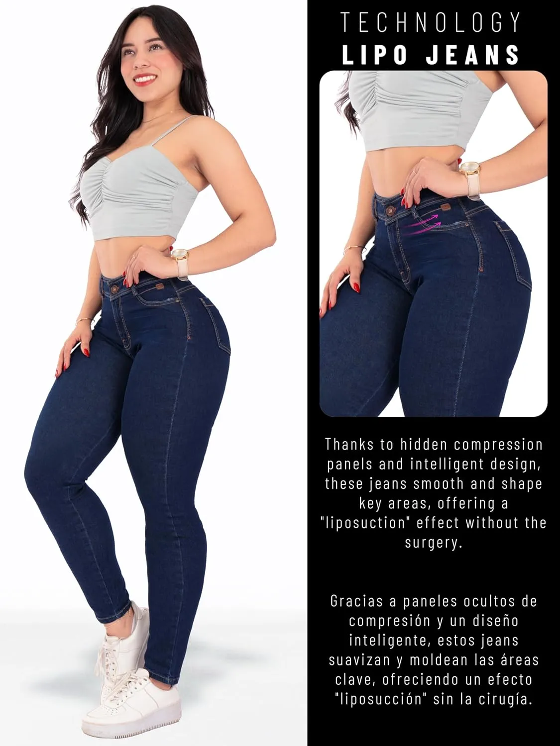 Pantalones Colombianos Levanta cola Butt Lifting Jeans High Waisted Jeans for Women Colombian Jeans