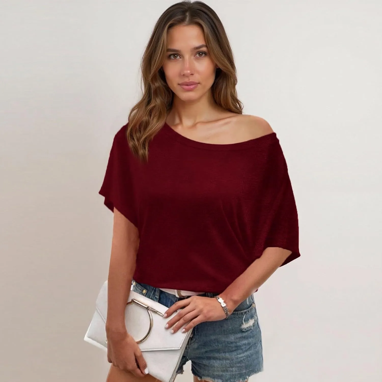 Plus Size Summer Baseball Blouses Women Pop Short Sleeve Solid Color Tee Shirts Lady Loose Cosy Scoop Neck
