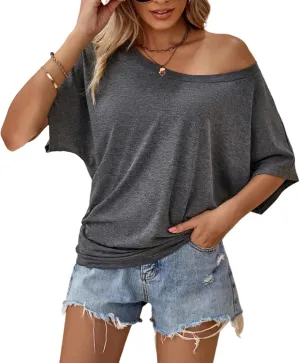 Plus Size Summer Baseball Blouses Women Pop Short Sleeve Solid Color Tee Shirts Lady Loose Cosy Scoop Neck