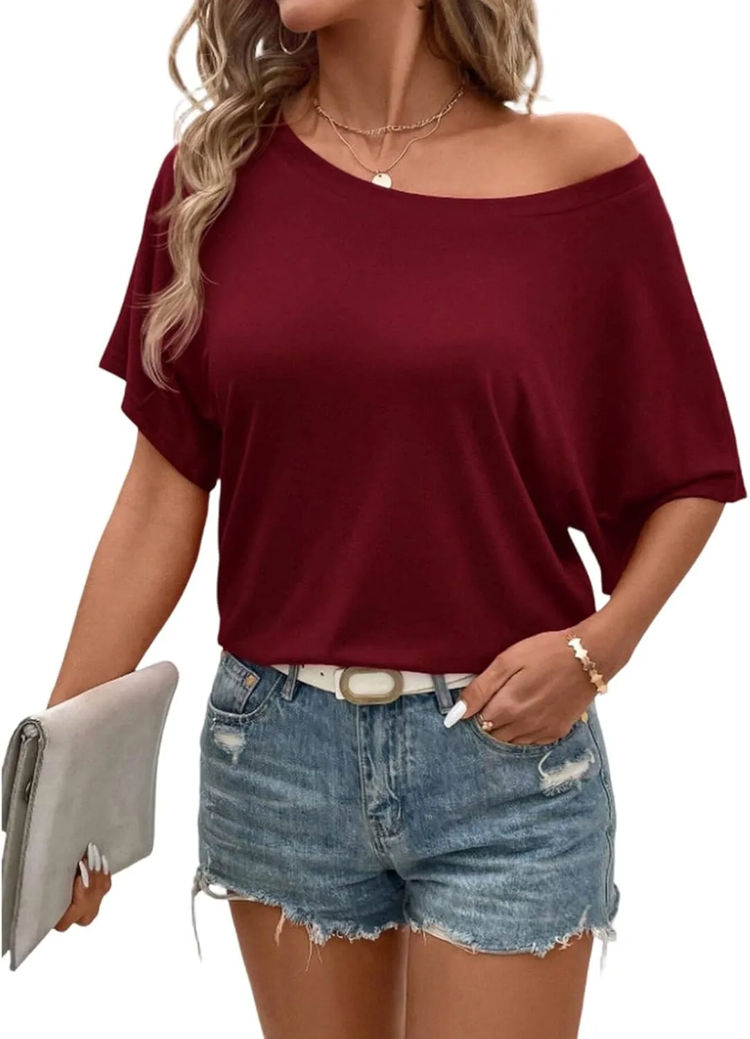 Plus Size Summer Baseball Blouses Women Pop Short Sleeve Solid Color Tee Shirts Lady Loose Cosy Scoop Neck