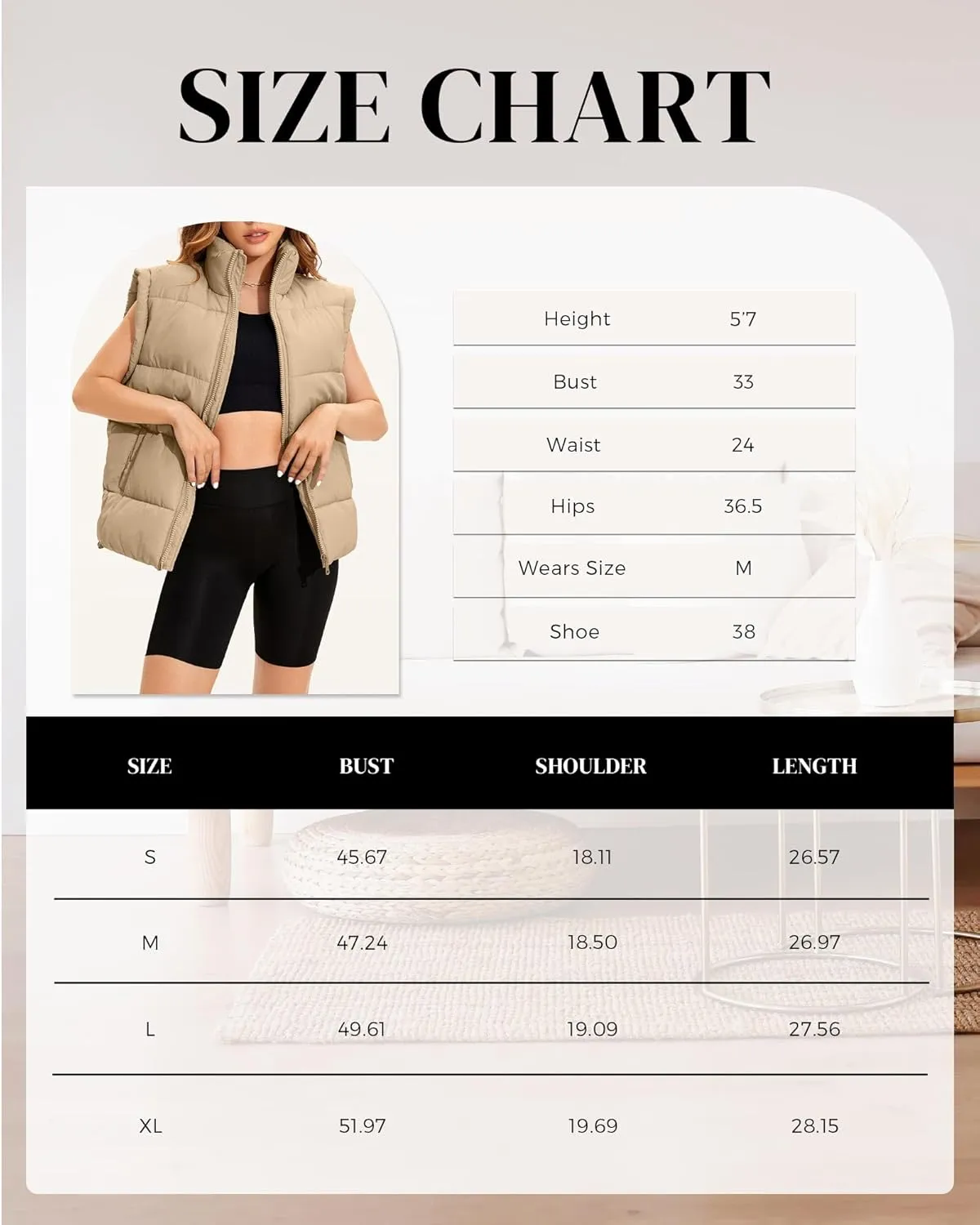 Polu Womens Puffer Vests Oversized Outerwear Vests Stand Collar Sleeveless Padded Down Jackets with Pockets