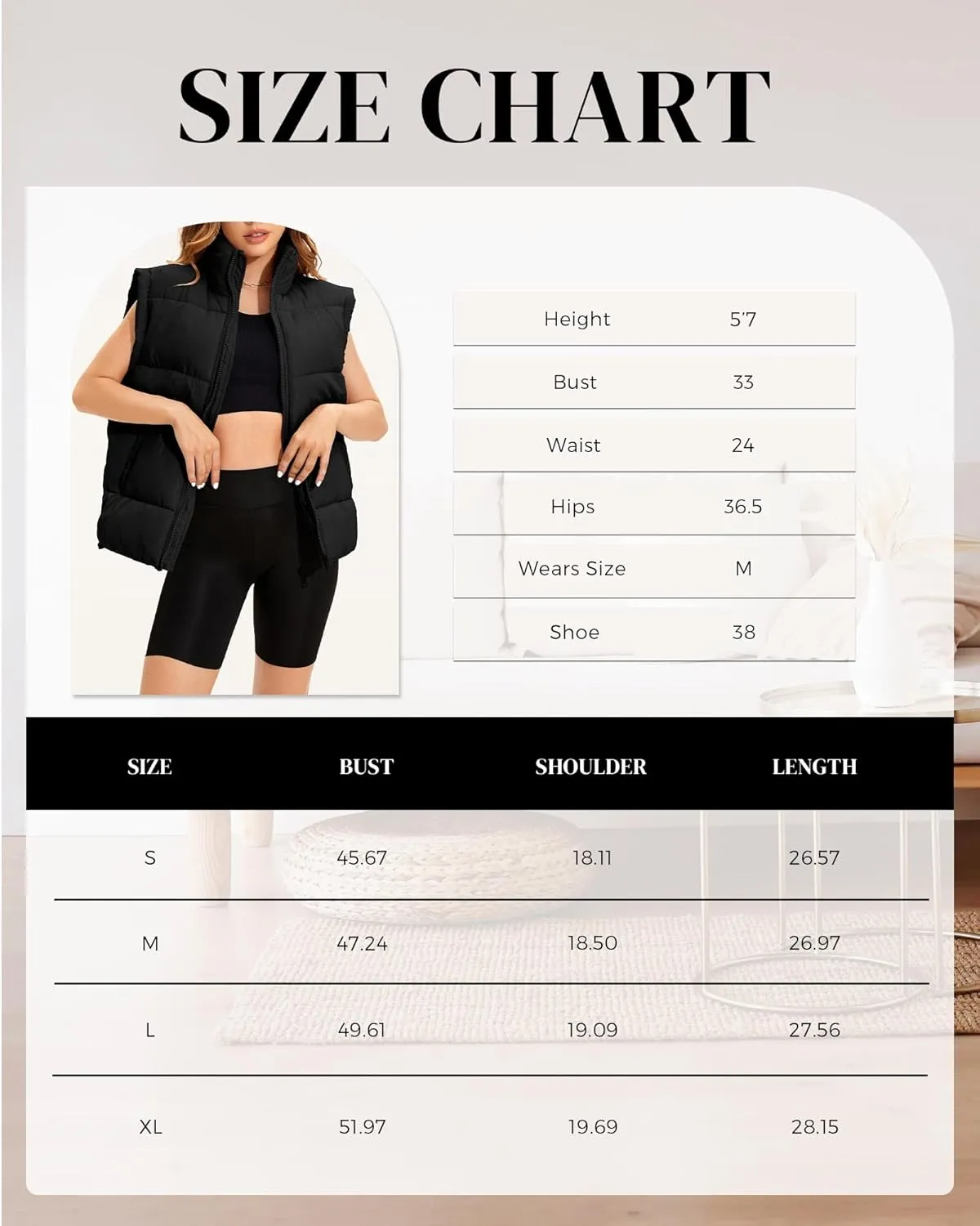 Polu Womens Puffer Vests Oversized Outerwear Vests Stand Collar Sleeveless Padded Down Jackets with Pockets
