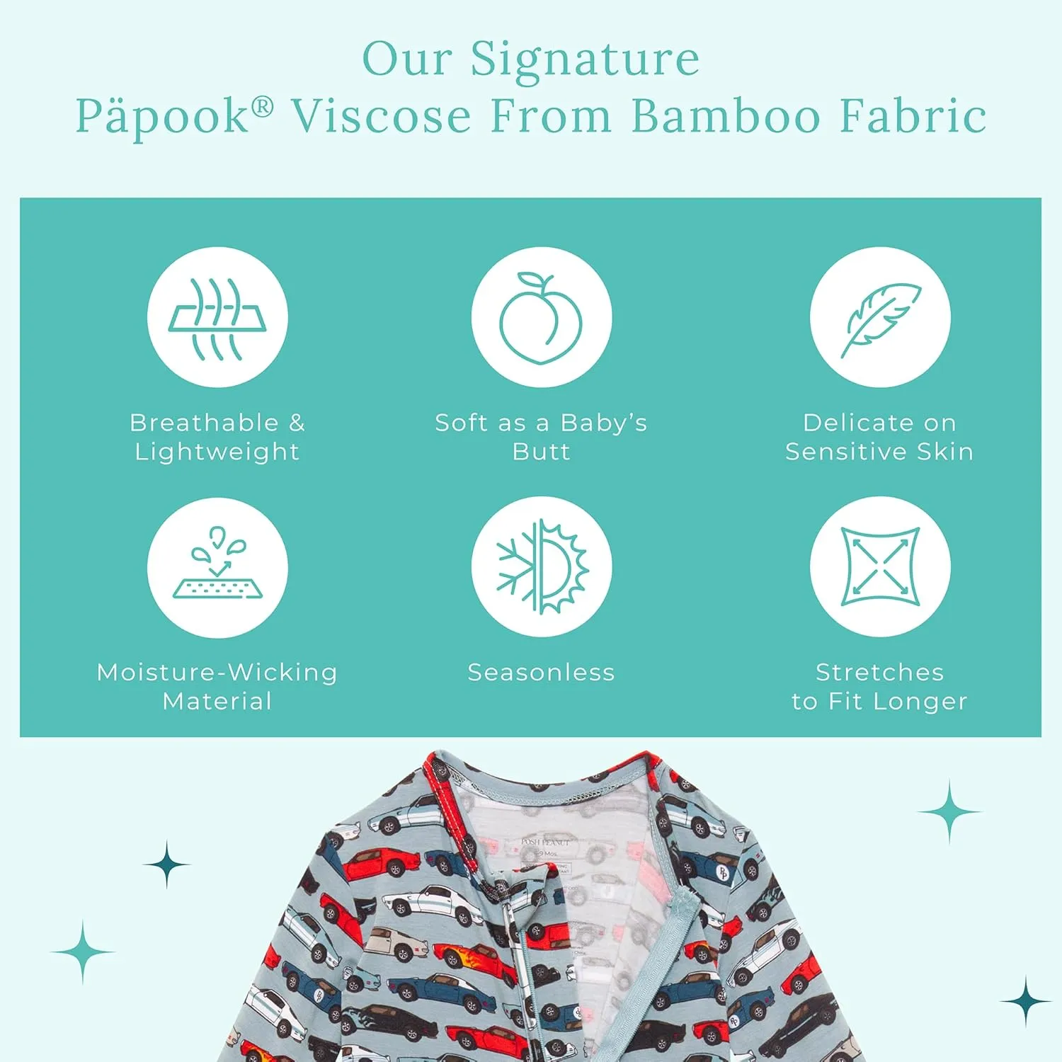 Posh Peanut Baby Boy Footie Pajamas - Soft Viscose Made from Bamboo 2 Way Zipper Sleepers & Onesies