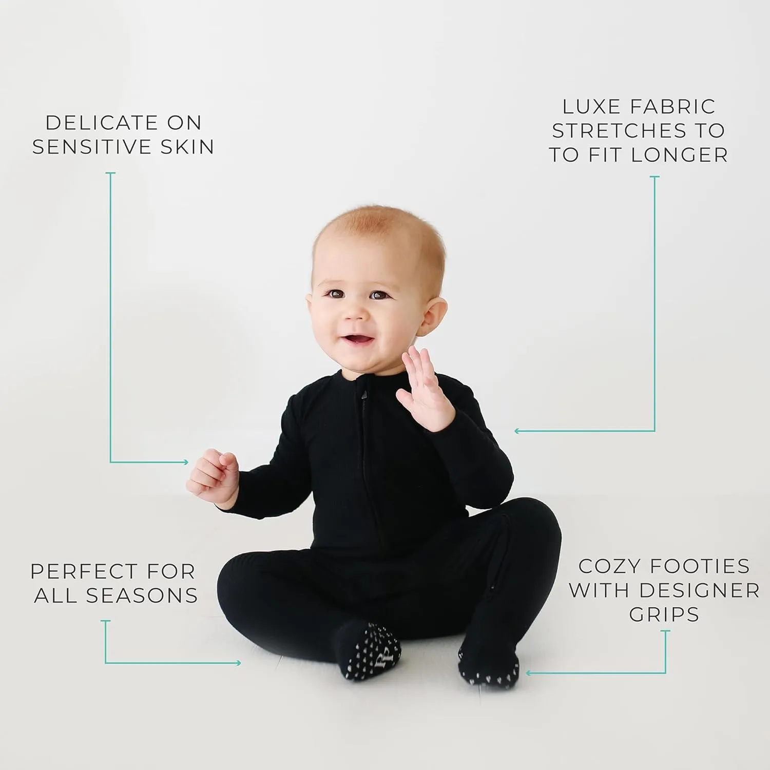 Posh Peanut Baby Boy Footie Pajamas - Soft Viscose Made from Bamboo 2 Way Zipper Sleepers & Onesies