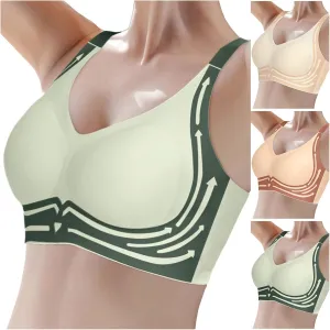 Powerful Push Up Bra for Women No Underwire Seamless Full Coverage Bralettes Soft Supportive Everyday Bras