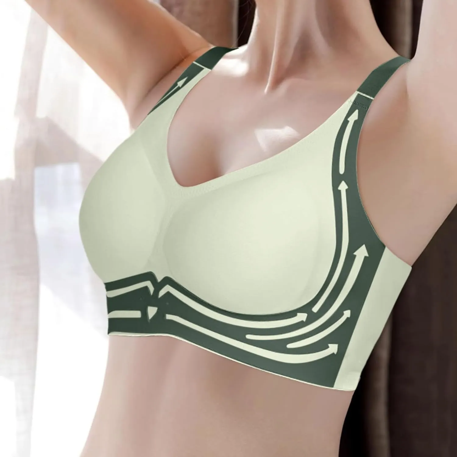 Powerful Push Up Bra for Women No Underwire Seamless Full Coverage Bralettes Soft Supportive Everyday Bras