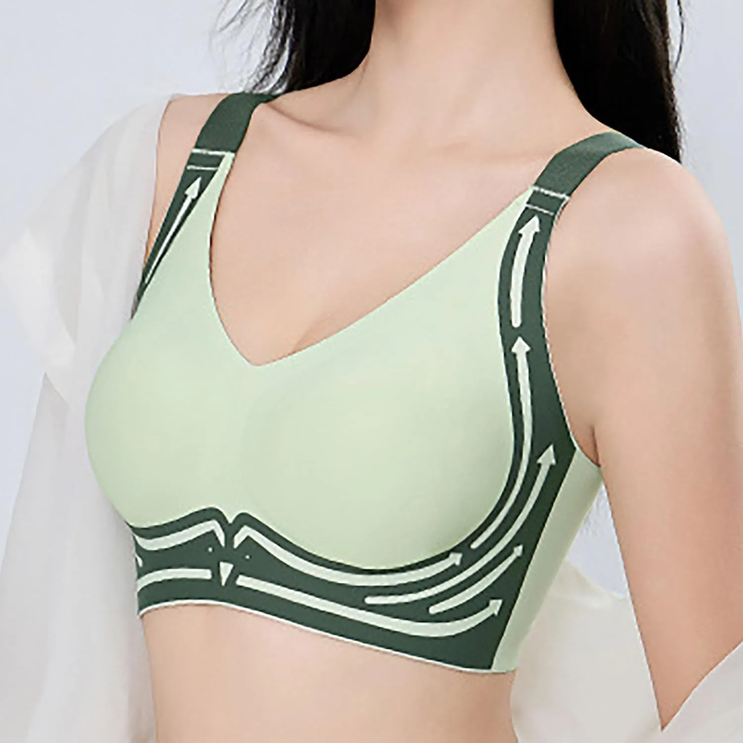 Powerful Push Up Bra for Women No Underwire Seamless Full Coverage Bralettes Soft Supportive Everyday Bras