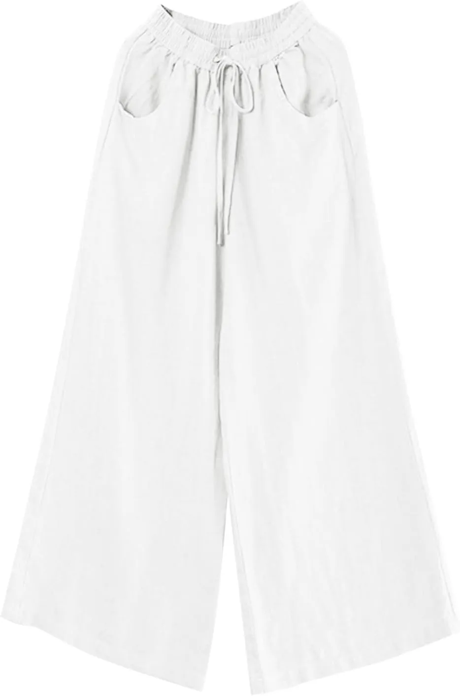 PTOLOCIF Cotton Pants for Women,Baggy Linen Pants Summer Lightweight High Waist Palazzo Pants Loose Straight Leg Pants