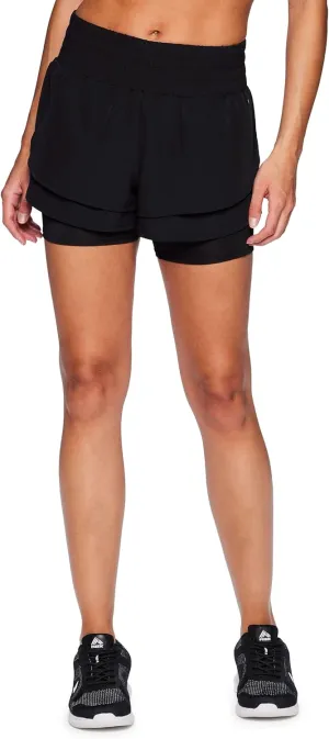 RBX Running Shorts for Women, Quick Drying Stretch Woven Lined Workout Shorts with Inner Compression