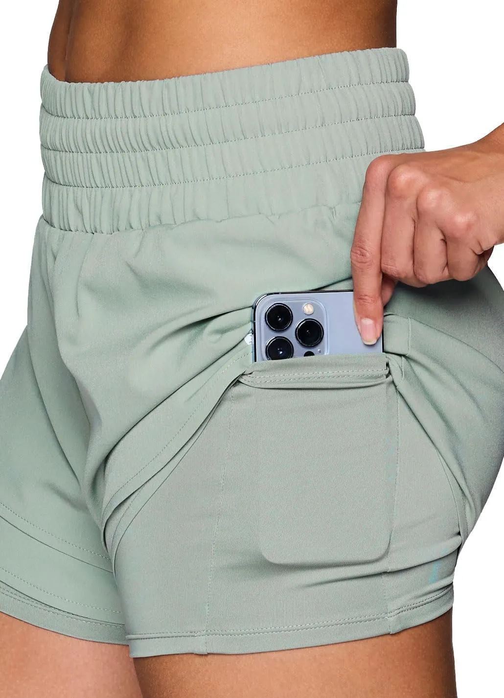 RBX Running Shorts for Women, Quick Drying Stretch Woven Lined Workout Shorts with Inner Compression