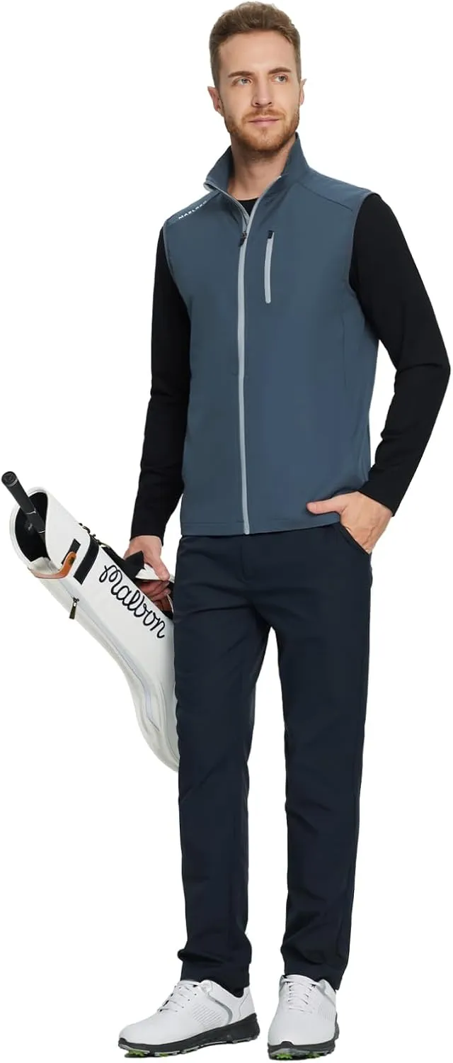 Rouen Mens Vests Outerwear Performance Lightweight Sleeveless Jacket Windproof Softshell Vests Sports Golf Vest for Men