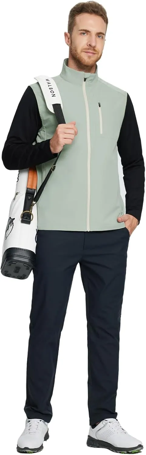 Rouen Mens Vests Outerwear Performance Lightweight Sleeveless Jacket Windproof Softshell Vests Sports Golf Vest for Men