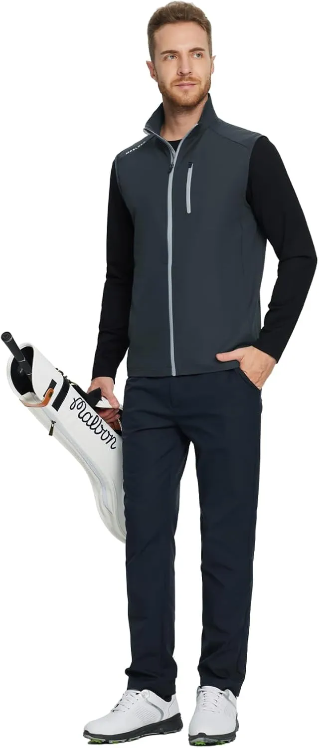 Rouen Mens Vests Outerwear Performance Lightweight Sleeveless Jacket Windproof Softshell Vests Sports Golf Vest for Men