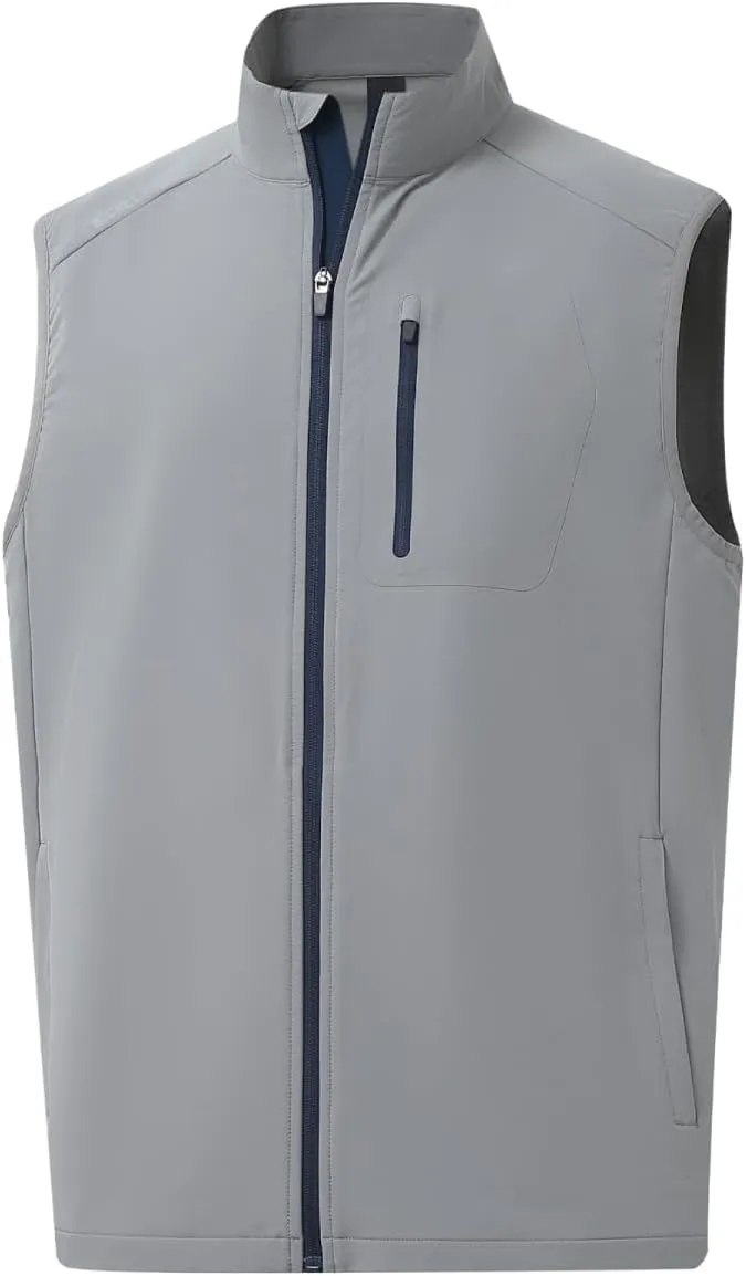 Rouen Mens Vests Outerwear Performance Lightweight Sleeveless Jacket Windproof Softshell Vests Sports Golf Vest for Men