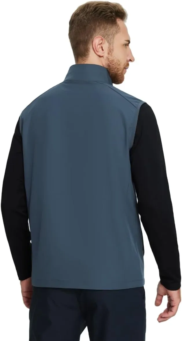 Rouen Mens Vests Outerwear Performance Lightweight Sleeveless Jacket Windproof Softshell Vests Sports Golf Vest for Men