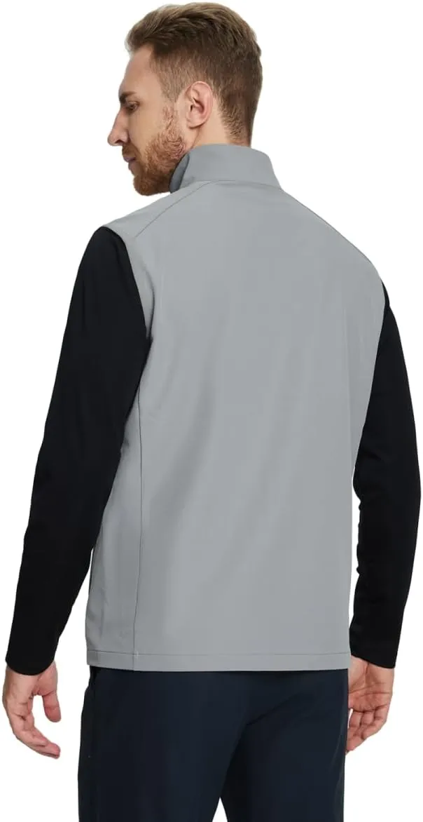 Rouen Mens Vests Outerwear Performance Lightweight Sleeveless Jacket Windproof Softshell Vests Sports Golf Vest for Men