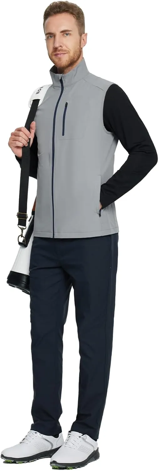 Rouen Mens Vests Outerwear Performance Lightweight Sleeveless Jacket Windproof Softshell Vests Sports Golf Vest for Men