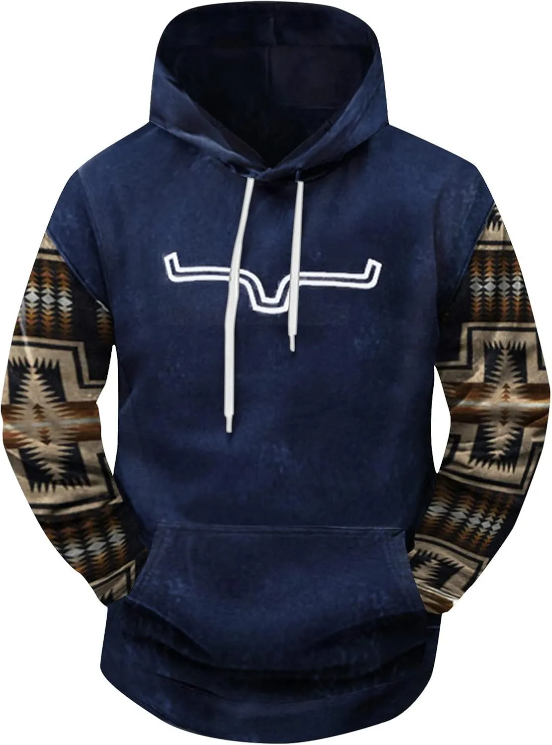 RTTUIOP Graphic Hoodies For Men Cowboy Aztec Ethnic Western Sweatshirts Lightweight Big And Tall Hoodies Pullover With Pocket
