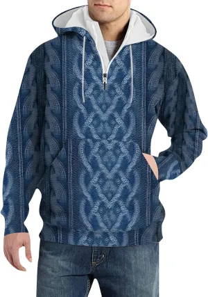 RTTUIOP Men'S Fashion Hoodies & Sweatshirts Knit Work Sweatshirt Quarter Zip Pullover Long Sleeve Sweater Hoodie With Pockets