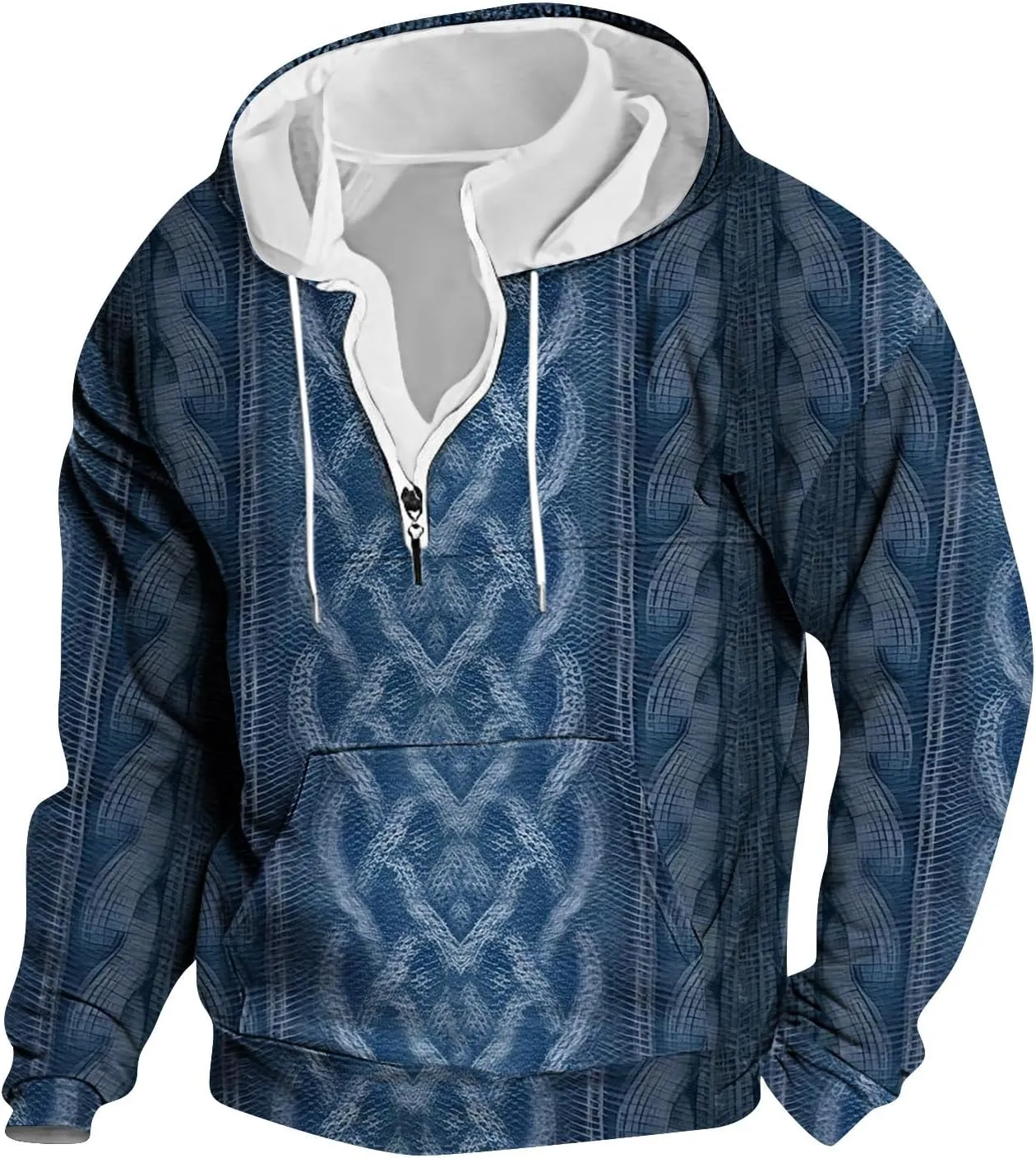 RTTUIOP Men'S Fashion Hoodies & Sweatshirts Knit Work Sweatshirt Quarter Zip Pullover Long Sleeve Sweater Hoodie With Pockets