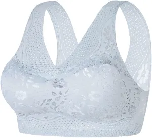 Seamless Wireless Bra No Wire Ice Silk Lace Bralette for Women Lightweight Sleep Bra with Soft Support