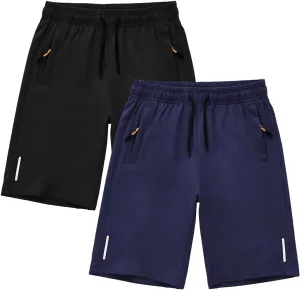 SHOOYING Boys Quick Dry Athletic Shorts Sets