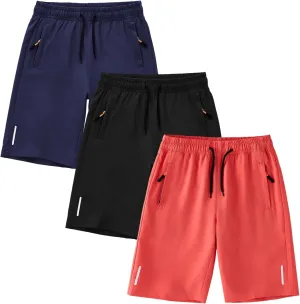 SHOOYING Boys Quick Dry Athletic Shorts Sets