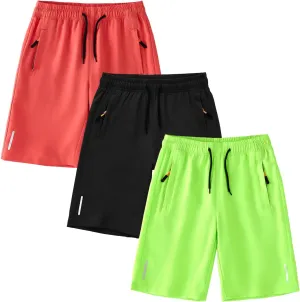 SHOOYING Boys Quick Dry Athletic Shorts Sets