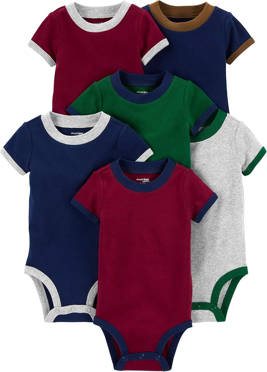 Simple Joys by Carter's Baby Boys' 6-Pack Short-Sleeve Bodysuit
