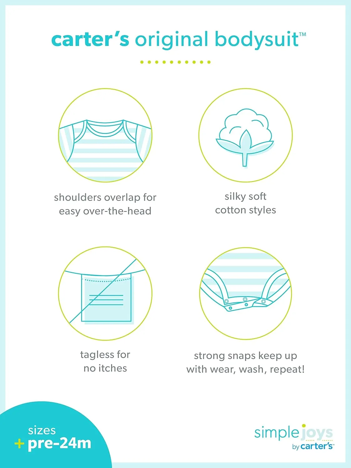 Simple Joys by Carter's Baby Boys' 6-Pack Short-Sleeve Bodysuit