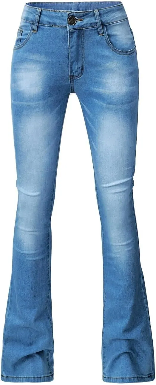 Skinny Jeans for Women Stretch Mid Bell Slim Length Jeans Jeans Flare Women's Jeans Black Pants for Women Classic