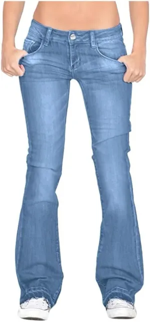 Skinny Jeans for Women Stretch Mid Bell Slim Length Jeans Jeans Flare Women's Jeans Black Pants for Women Classic