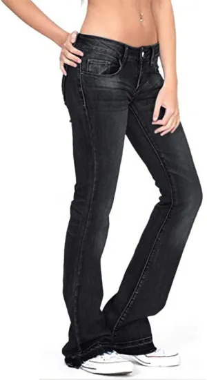 Skinny Jeans for Women Stretch Mid Bell Slim Length Jeans Jeans Flare Women's Jeans Black Pants for Women Classic