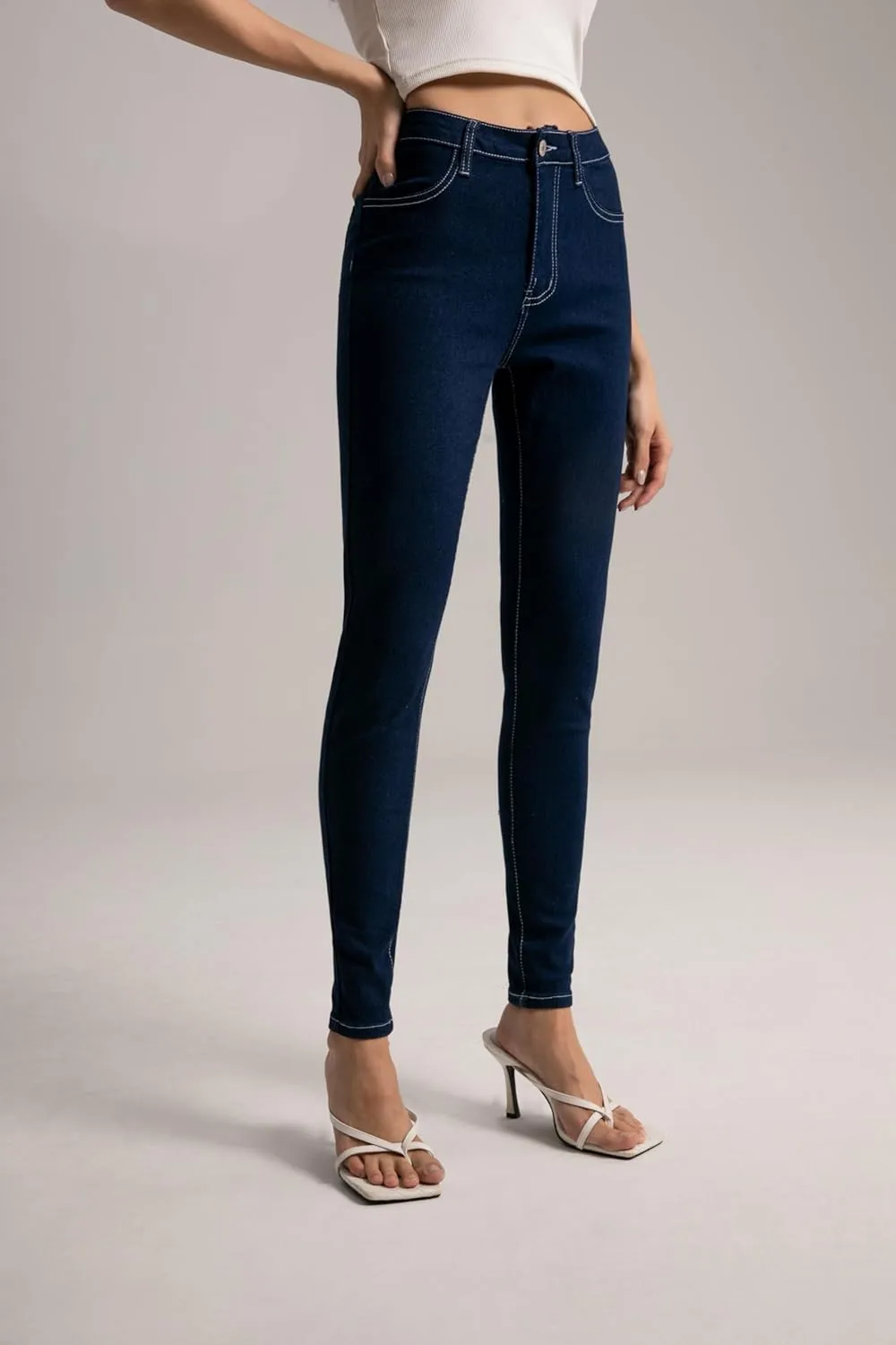 Skinny Stretchy Jeans for Women Butt Lifting mom Jeans High Waisted Stretchy Control Jeans Trendy Womens Jeans