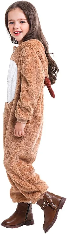 Soyoekbt Kids Reindeer Costume for Christmas Boy Girl Animal Onesies Pajamas for Xmas