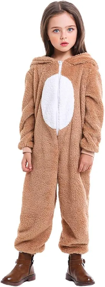 Soyoekbt Kids Reindeer Costume for Christmas Boy Girl Animal Onesies Pajamas for Xmas