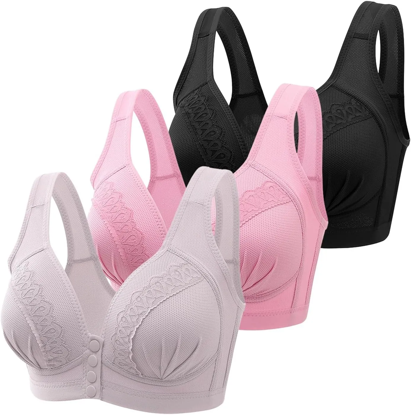Sports Bras for Women High Support Plus Size Bra for Seniors Front Closure Everyday Sleep Bras Workout Tops